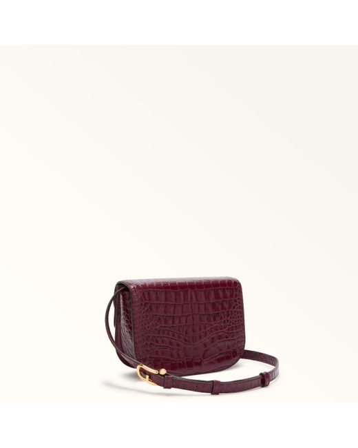 Sfera Sac À Bandoulière Mini Ribes G Cuir De Veau À Imprimé Crocodile + Daim Femme Furla en coloris Purple