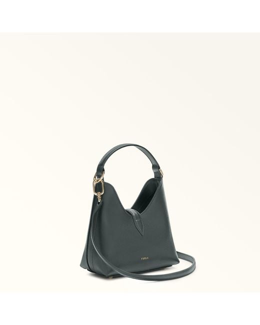Furla Blue Iride Mini Bag Deep Textured Leather