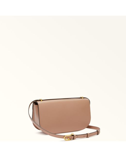 Sfera Borsa A Tracolla Tulle Pelle Di Vitello Morbida + Camoscio Donna di Furla in Natural