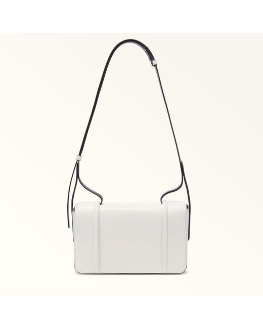 Riva Borsa A Spalla Marshmallow Pelle Di Vitello Roma Liscia Bicolore Donna di Furla in White