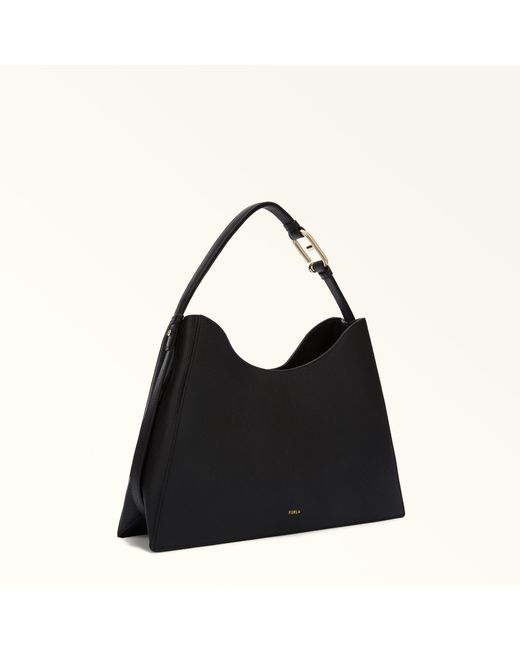 Nuvola Borsa A Spalla Pelle Di Vitello Granata Donna di Furla in Black