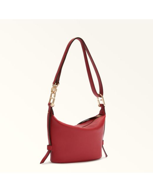 Furla Red Nuvola Mini Bag Lacca Claris Lux Calf Leather