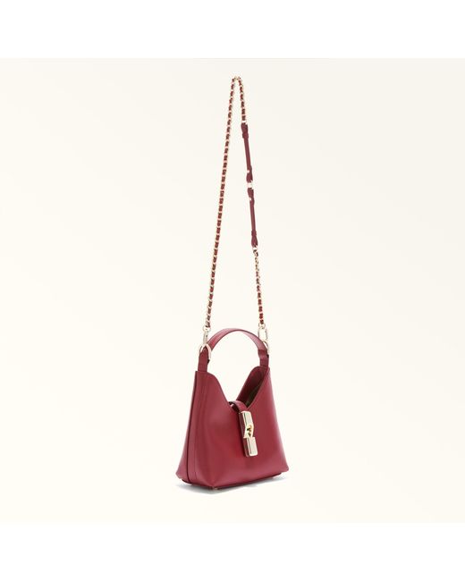 Furla Natural Fiona Shoulder Strap Ciliegia D Metal + Sidney Calf Leather