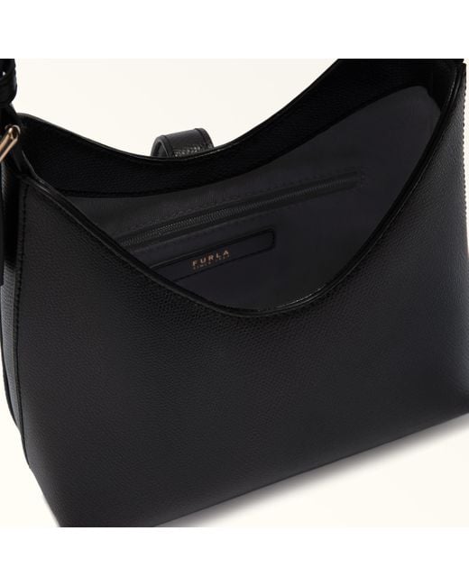 Furla Black Iride Mini Bag Nero Textured Leather