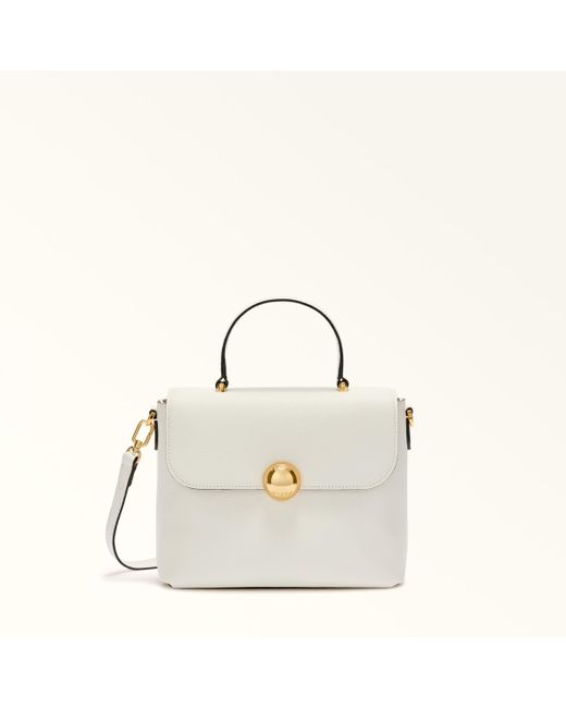 Furla Natural Moonlight Top Handle Panna Night Calf Leather