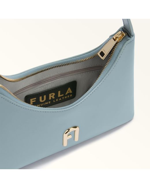 Furla Blue Diamante Shoulder Bag Mini Cirro Soft Calf Leather