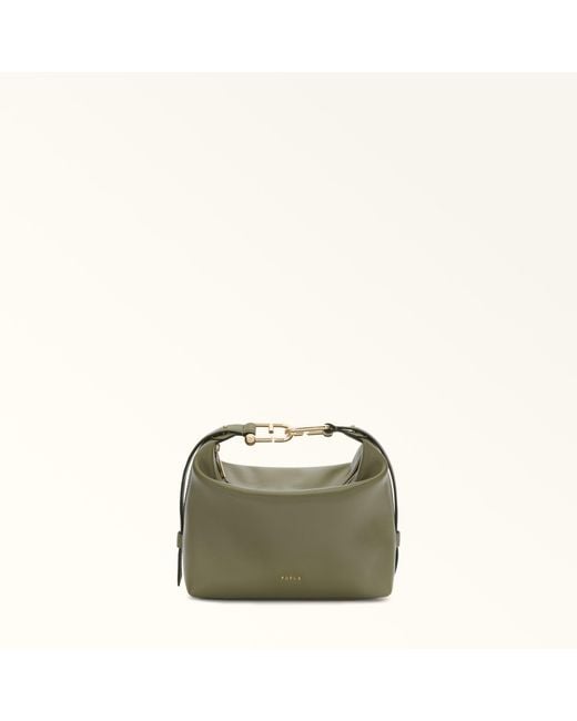 Furla Green Tonie Shoulder Bag Avocado Ares Soft Textured Leather