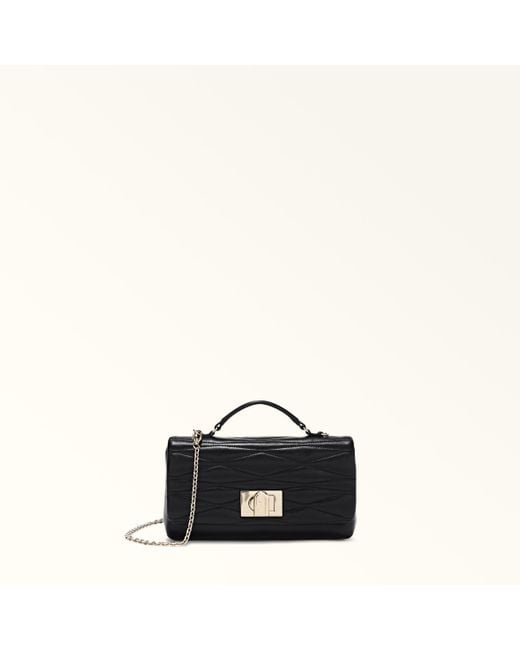 Furla Black 1927 Mini Bag Nero Quilted Nappa Dattero Lux Calf Leather + Nappa Leather