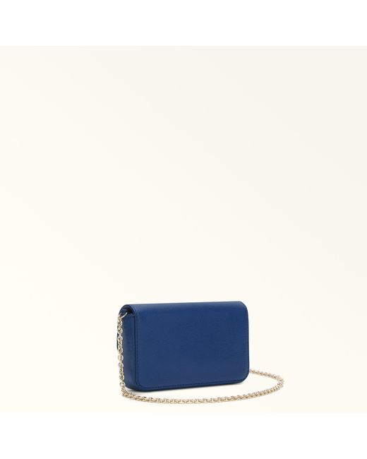 Furla Blue 1927 Mini Bag Textured Leather