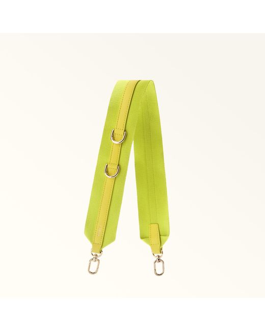 Furla Yellow Fiona Shoulder Strap Toni M Ribbon Fabric + Sidney Calf Leather