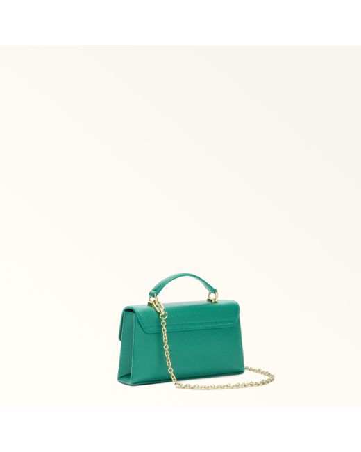 Furla Green 1927 Mini Bag Jade Textured Leather