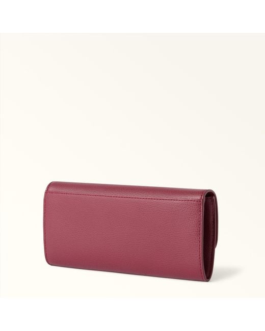Furla Purple Iride Continental Wallet Ciliegia D Textured Leather