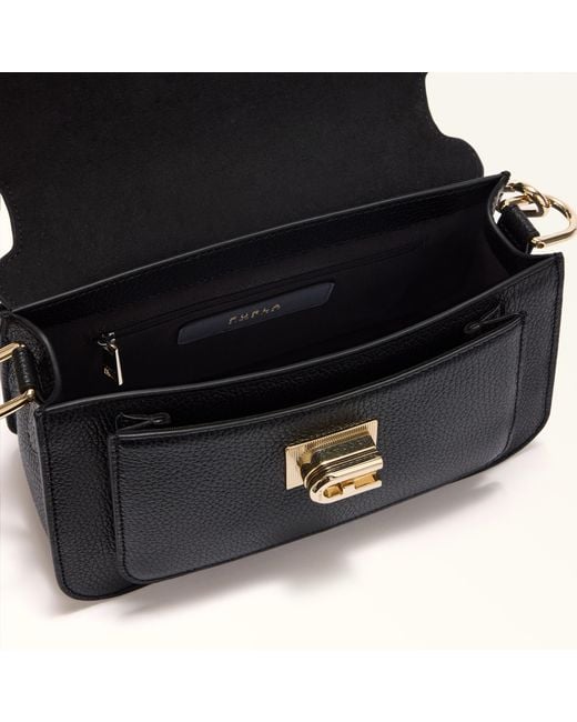 Furla Black Ella Top Handle Nero Grained Calf Leather