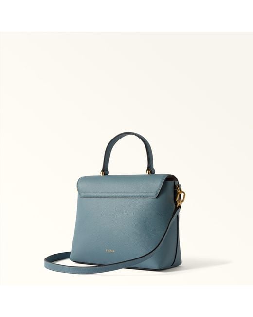 Furla Blue Moonlight Top Handle Cloud Night Calf Leather
