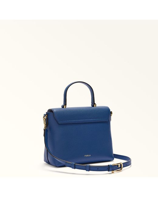Furla Blue Moonlight Top Handle Night Calf Leather