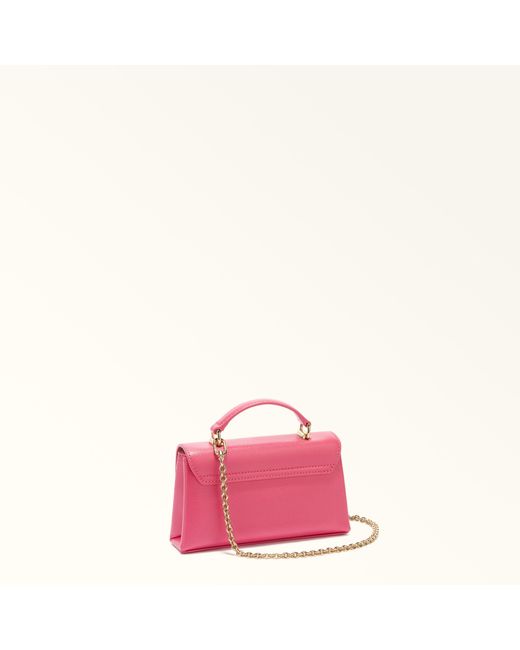 Furla Pink 1927 Mini Bag Velvet Textured Leather