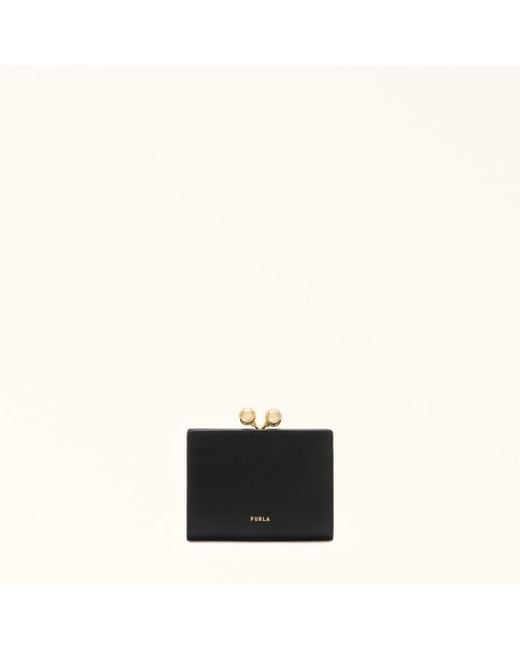 Furla Black Dots Coin Case S Nero Sidney Calf Leather