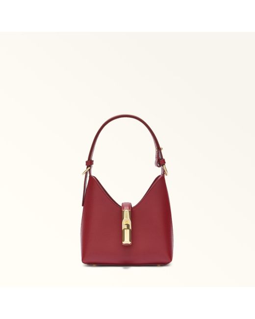 Iride Borsa Mini Ciliegia D Pelle Stampata Donna di Furla in Red