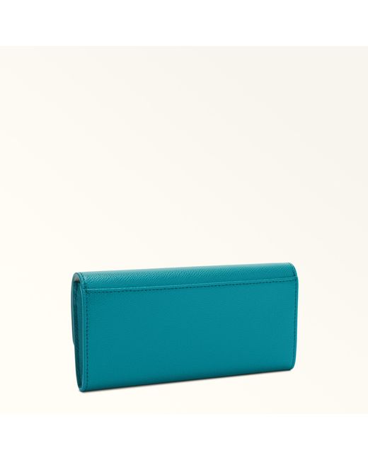 Furla Blue Iride Continental Wallet Amatore Textured Leather