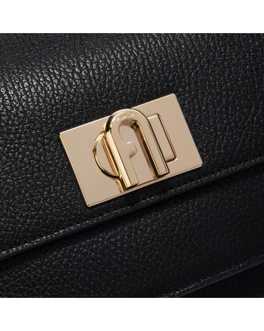 Furla Black Ella Top Handle Nero Grained Calf Leather