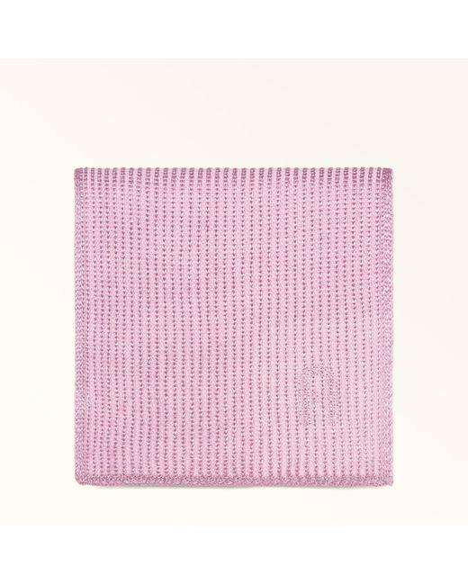Furla Pink Delizia Scarf Sakura Lurex Wool Blend + Strass