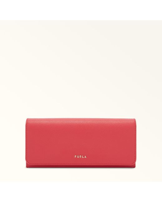Classic Portafoglio Bi-Fold Flame Pelle Di Vitello Andromeda Donna di Furla in Red