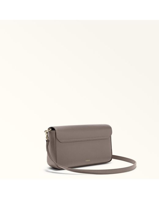 Furla Gray Iride Crossbody Urban Textured Leather