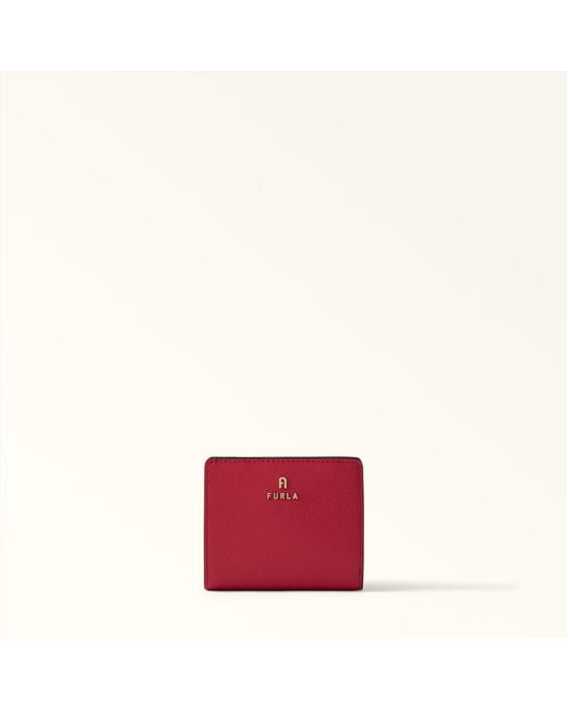 Furla Camelia Compact Wallet Ruby Textured Leather