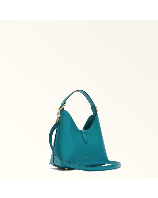 Furla Blue Iride Mini Bag Amatore Textured Leather