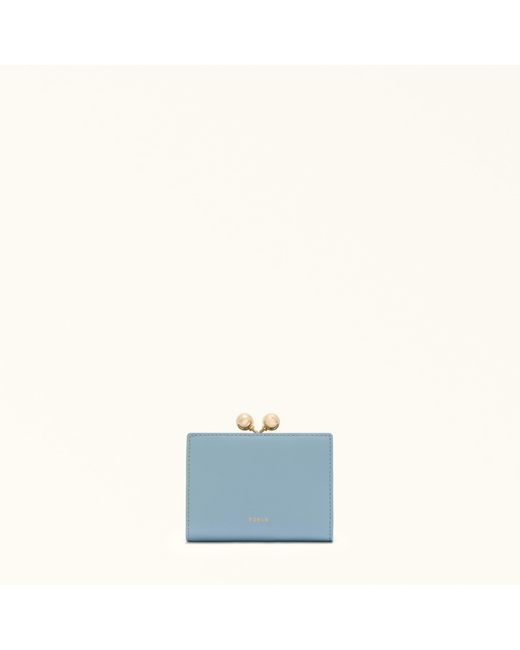 Furla Blue Dots Coin Case S Carta Da Zucchero Sidney Calf Leather