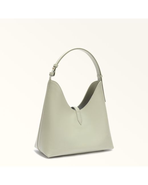 Goccia Borsa A Spalla Light Salvia Pelle Di Vitello Sidney Donna di Furla in Natural