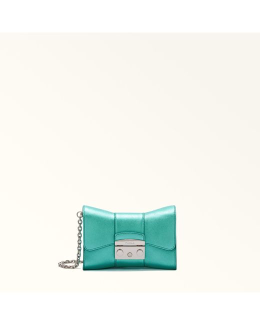 Furla Green Metropolis Remix Crossbody Zefiro Metal Claris Calf Leather
