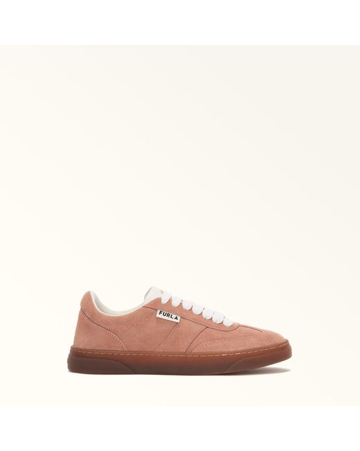 Furla Pink Step Sneakers Suede + Smooth Leather