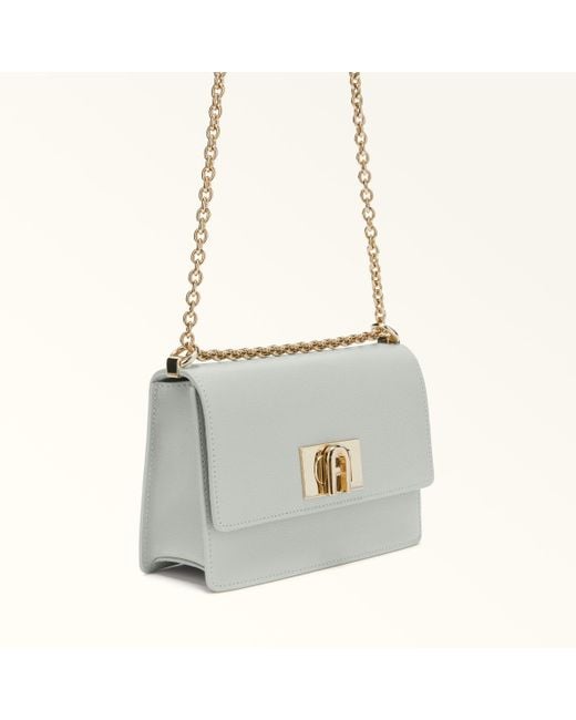 Furla White 1927 Crossbody Mini Color Cristallo D Textured Leather