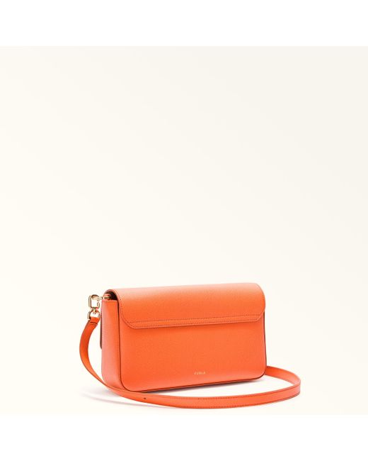 Iride Borsa A Tracolla Paprika Pelle Stampata Donna di Furla in Orange