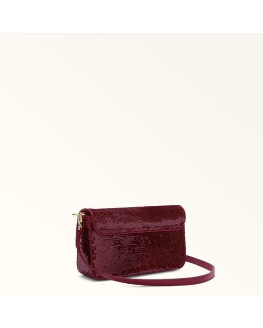 Furla Red Iride Crossbody Ribes G Paillettes Fabric