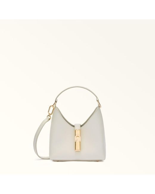 Furla Women's Natural Iride Mini Bag Panna Textured Leather