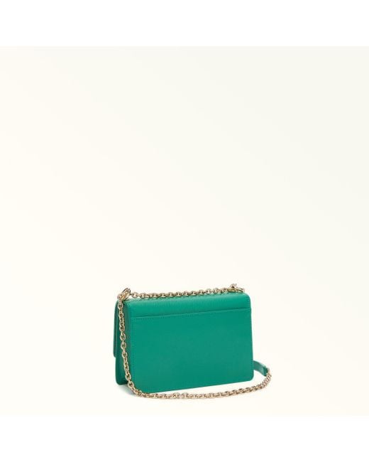Furla Green 1927 Crossbody Mini Jade Textured Leather