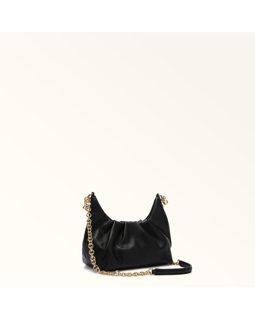 Furla Black Delia Shoulder Bag Xl Nero Nappa Leather