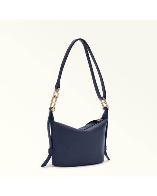 Furla Blue Nuvola Mini Bag Mediterraneo Claris Lux Calf Leather