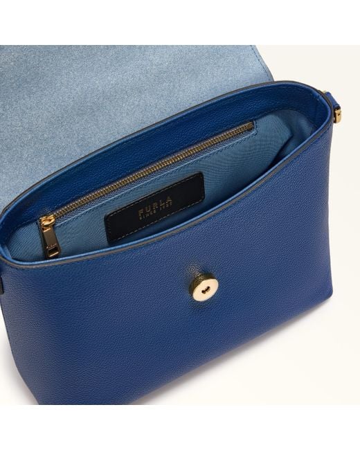 Furla Blue Moonlight Top Handle Night Calf Leather