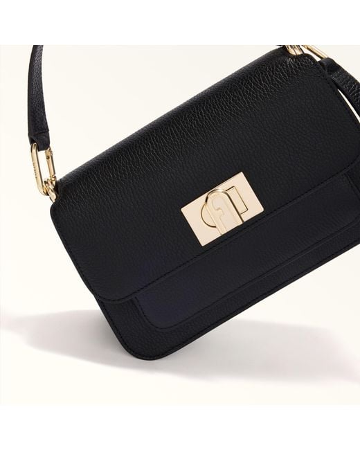 Furla Black Ella Top Handle Nero Grained Calf Leather