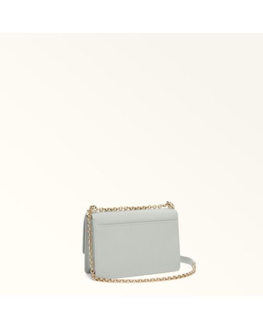 Furla White 1927 Crossbody Mini Color Cristallo D Textured Leather