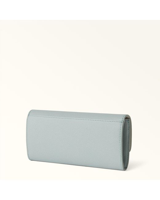 Furla Gray Iride Continental Wallet Nebbia Textured Leather
