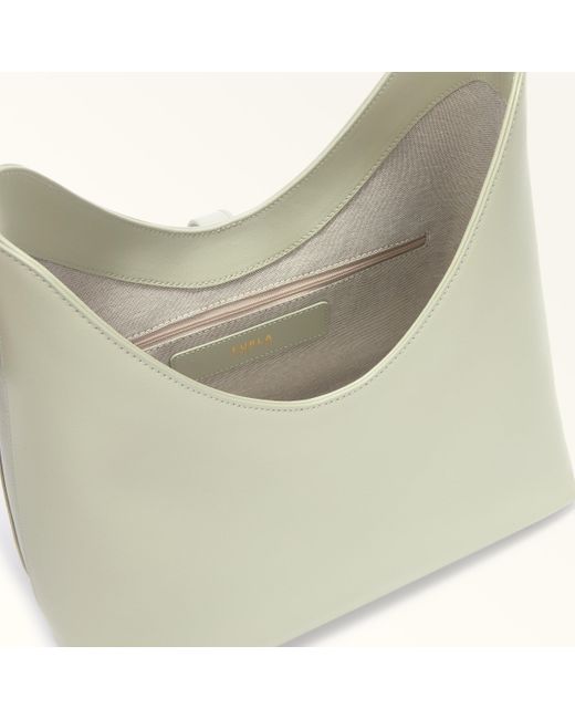 Furla Natural Goccia Shoulder Bag Light Salvia Sidney Calf Leather