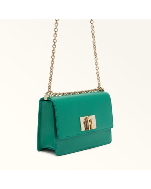 Furla Green 1927 Crossbody Mini Jade Textured Leather
