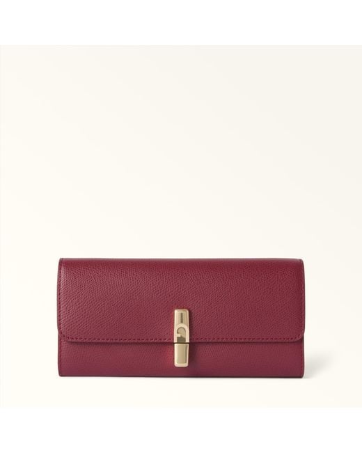 Furla Purple Iride Continental Wallet Ciliegia D Textured Leather