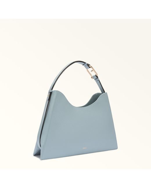 Furla Blue Nuvola Schultertasche Cirro Genarbtes Kalbsleder Damen