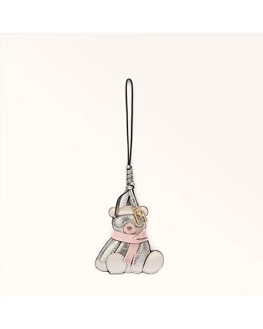 Furla Natural Allegra Charm Toni Panna Nappa Leather + Metal Dattero Lux Calf Leather