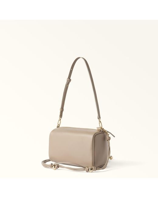 Furla Natural Talia Crossbody Linen Nappa Leather